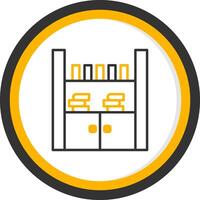 Quiet School Library Line Two Color Circle vector