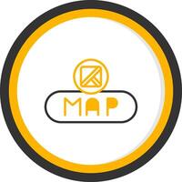 View Map Button Line Two Color Circle vector