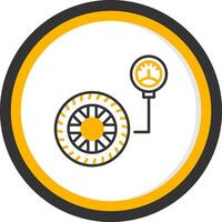Tire Pressure Check Gauge Line Two Color Circle vector
