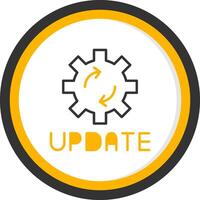 Latest Update Notification Line Two Color Circle vector