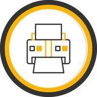 Wireless Office Printer Line Two Color Circle vector