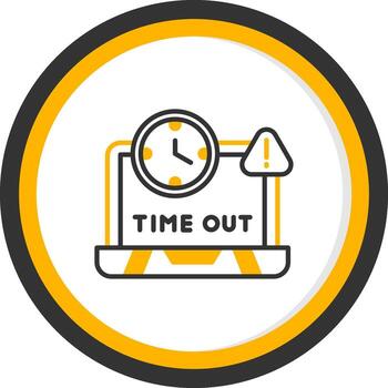Request Timeout Error Line Two Color Circle vector