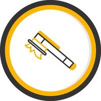 Long Handle Bath Brush Line Two Color Circle vector
