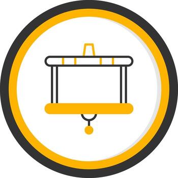 Portable Projector Screen Line Two Color Circle vector