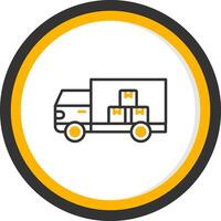 Secured Cargo Hold Compartment Line Two Color Circle vector