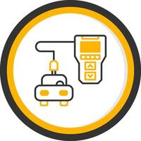 Digital Diagnostic Tool Line Two Color Circle vector