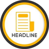 Major News HeadGlyph Alert Line Two Color Circle vector