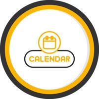 Open Calendar Button Line Two Color Circle vector