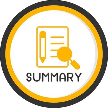 Condensed Summary Overview Line Two Color Circle vector