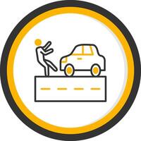 Post Accident Procedure Guide Line Two Color Circle vector