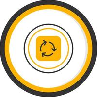 Circular Roundabout Entry Sign Line Two Color Circle vector