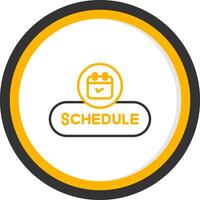 Schedule Event Button Line Two Color Circle vector