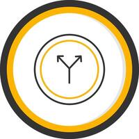 Directional Arrow Wayfinding Line Two Color Circle vector