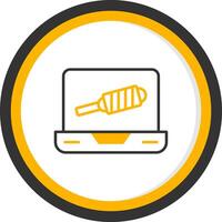 Code Linter Check Icon Line Two Color Circle vector