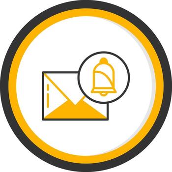 entrante correo electrónico notificación icono línea dos color circulo vector