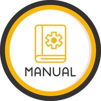 Instruction Manual Reference Line Two Color Circle vector