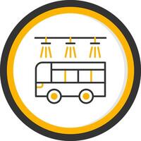Automated Bus Washing Station Line Two Color Circle vector