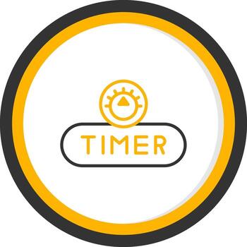 comienzo Temporizador botón línea dos color circulo vector