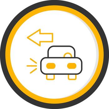 Blinking Turn Signal Light Line Two Color Circle vector