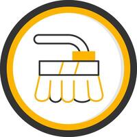 Stiff Cleaning Brush Line Two Color Circle vector