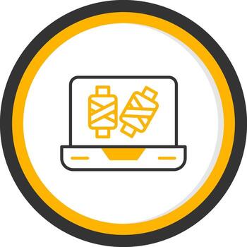 Yarn Dependency Tool Icon Line Two Color Circle vector