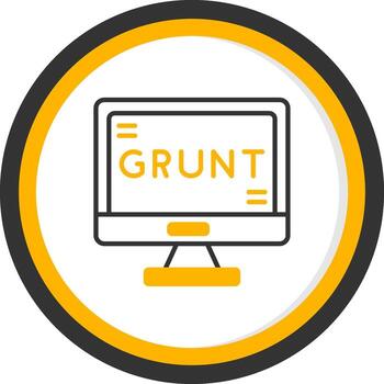 Grunt JS Task Runner Line Two Color Circle vector