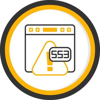 Error 553 Connection Pool Exhausted Line Two Color Circle vector