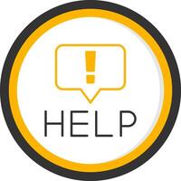 Help Support Message Line Two Color Circle vector