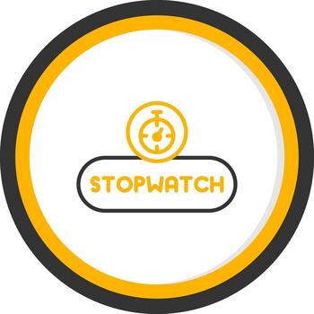 comienzo cronógrafo botón línea dos color circulo vector