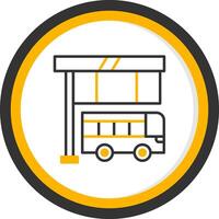 Central Bus Dispatch Office Line Two Color Circle vector