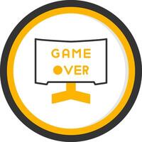 Game Over Line Two Color Circle vector