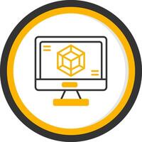 Webpack Module Bundler Icon Line Two Color Circle vector