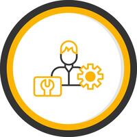 Technical IT Support Chat Line Two Color Circle vector