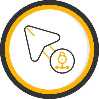 Encrypt Private Data Line Two Color Circle vector