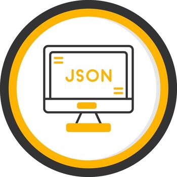 package json File Icon Line Two Color Circle vector