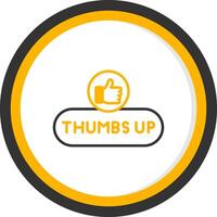 Thumbs Up Feedback Button Line Two Color Circle vector