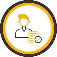 Approve Submitted Form Line Two Color Circle vector