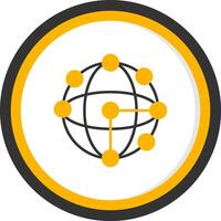 Too Many Connections Line Two Color Circle vector