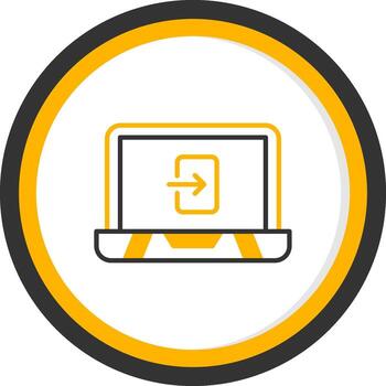 Login Timeout Notification Line Two Color Circle vector