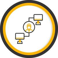Real Time OnGlyph Collaboration Line Two Color Circle vector