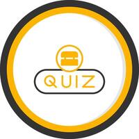 Take Quiz Button Line Two Color Circle vector