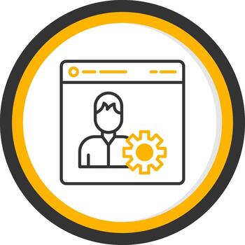 CRM Based Client Management System Line Two Color Circle vector