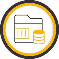 Disk Quota Exceeded Line Two Color Circle vector