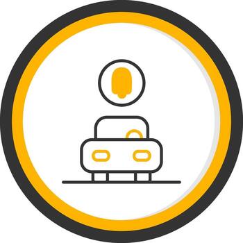 Rust Proof Paint Primer Line Two Color Circle vector