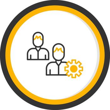 Cloud Based Sales CRM Software Line Two Color Circle vector