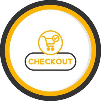 Checkout Process Button Line Two Color Circle vector