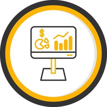 Small Business Financial Software Line Two Color Circle vector