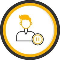 Pause Streaming Line Two Color Circle vector