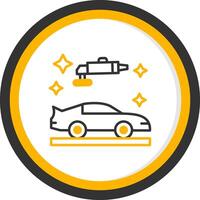 Liquid Auto Polish Line Two Color Circle vector