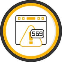 Error 569 Invalid API Key Error Line Two Color Circle vector